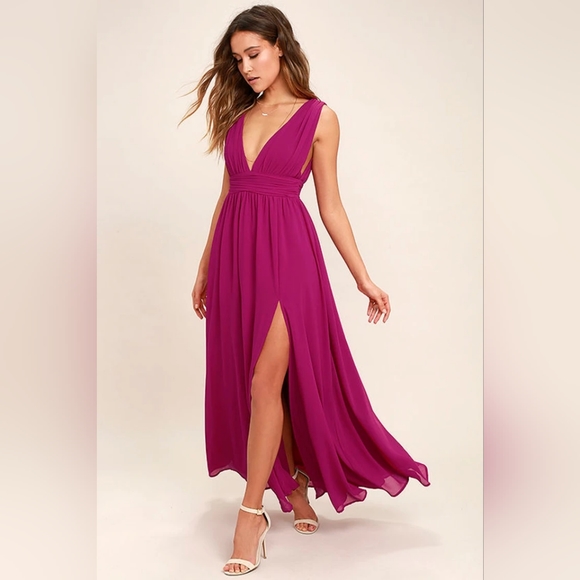 New, Heavenly Hues Magenta Maxi Dress - Picture 1 of 5